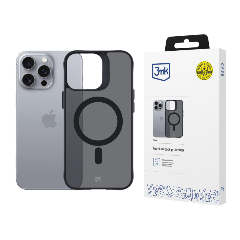 3mk Smoke MagCase mit MagSafe für Apple iPhone 16 Pro Max (W-3SmoMaCa-AiP16PM-0), halbtransparent