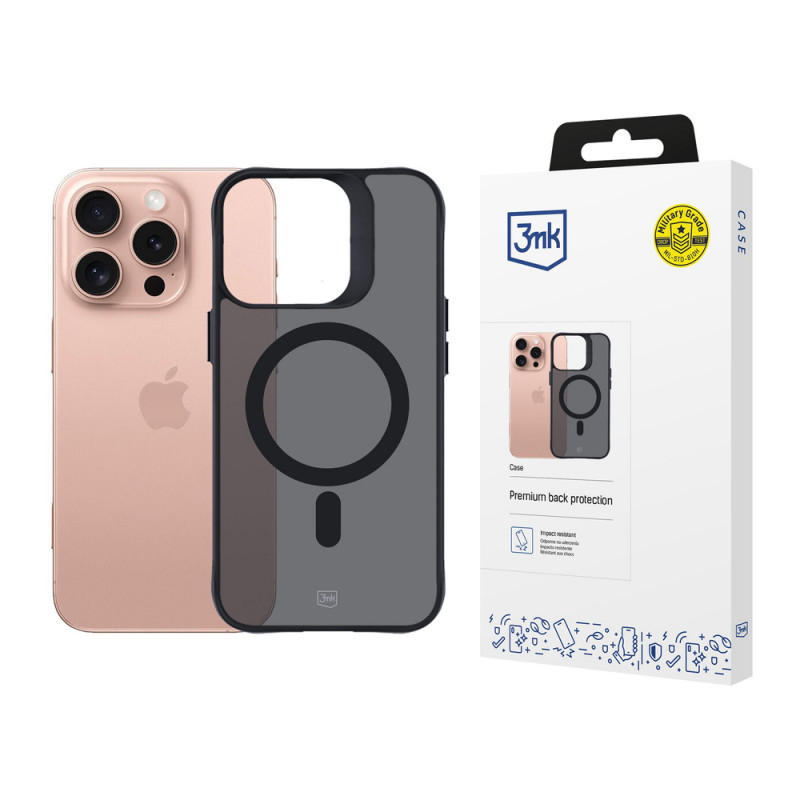 3mk Smoke MagCase mit MagSafe für Apple iPhone 16 Pro, halbtransparent