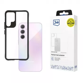 3MK Satin Armor Case+ W-3SArCaP-SaGa106-0 Hülle für Samsung Galaxy A35 5G, transparent mit schwarzem Rahmen