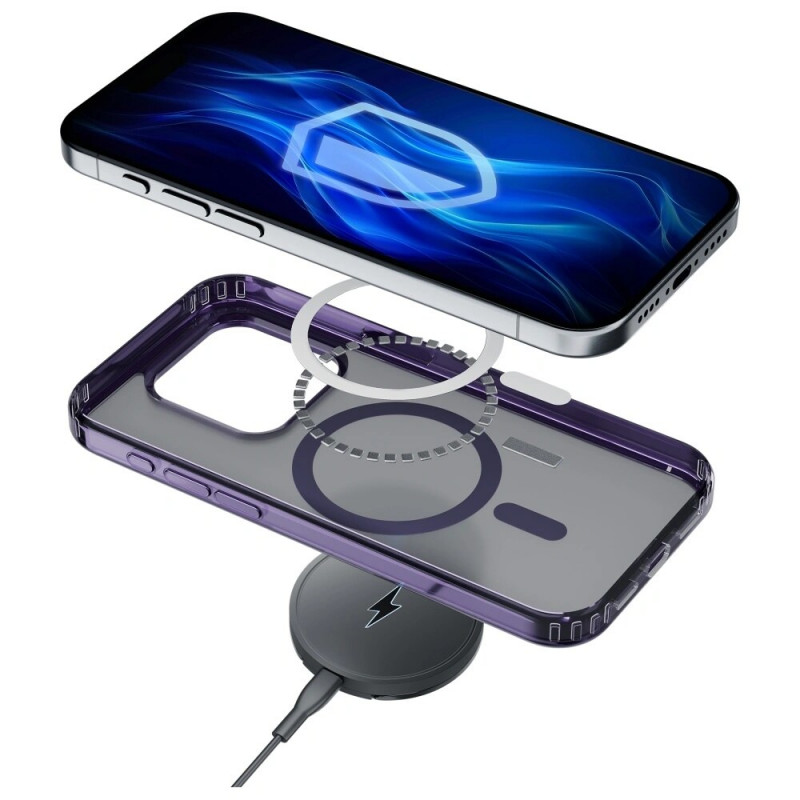 3MK Frosty MagCase MagSafe Smartphone-Hülle für Apple iPhone 13 Pro, lila