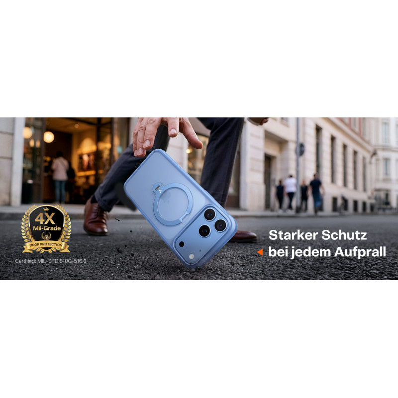 TORRAS Ostand Q3 Spin Hülle für Apple iPhone 18 Pro Max / 17 Pro Max, MagSafe, Blau