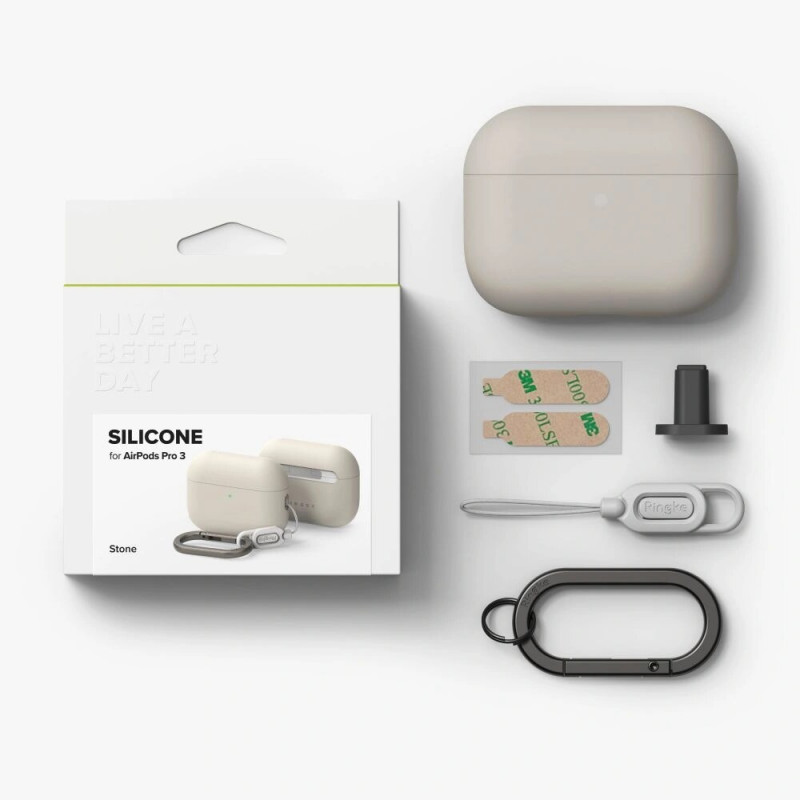 Ringke Silikonhülle für Apple AirPods Pro 3, Stone (Beige)