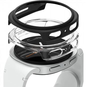 Ringke Slim RGK11819 Hülle für Samsung Galaxy Watch 8 / 9 44 mm, transparent & mattschwarz (2 Stk.)