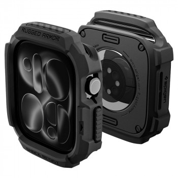 Spigen Rugged Armor ACS11886 Hülle für Apple Watch 12 46 mm, Mattschwarz