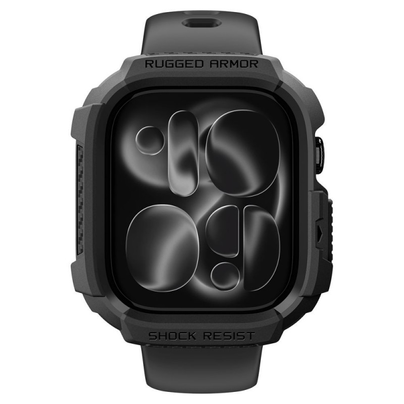 Spigen Rugged Armor ACS11886 Hülle für Apple Watch 12 46 mm, Mattschwarz