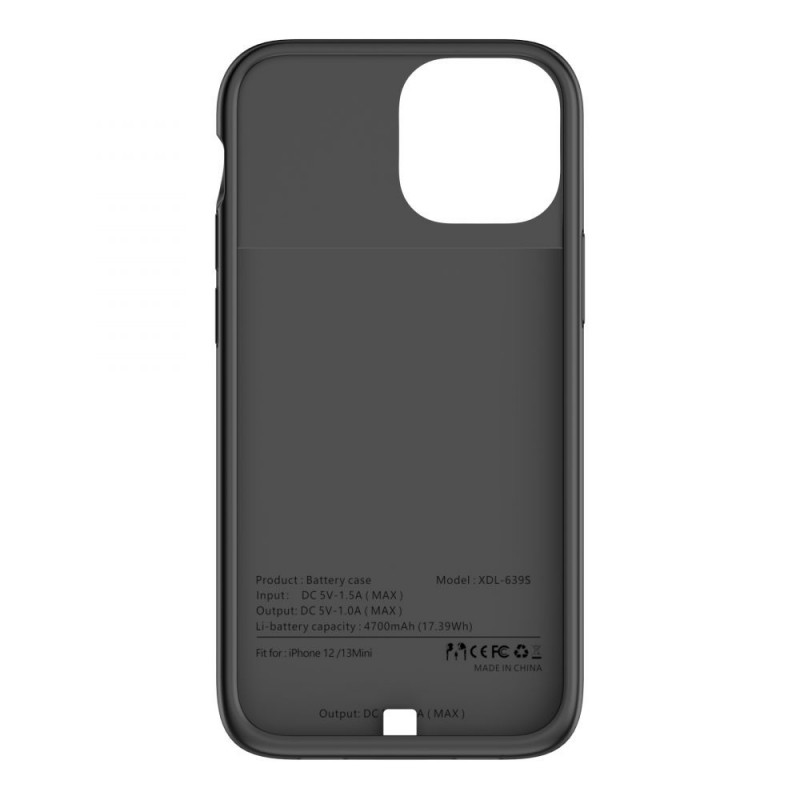 Tech-Protect PowerCase 4700 mAh Hülle mit Akku für Apple iPhone 12 mini / 13 mini, schwarz