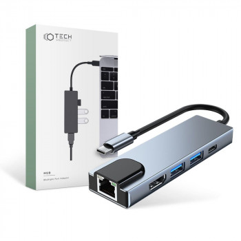 Tech-Protect V3 5in1 USB-C Hub, grau