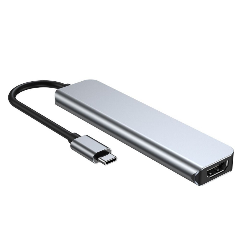 Tech-Protect V4 6-in-1 USB-C-Hub, grau
