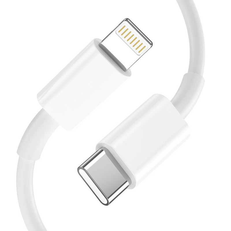 Tech-Protect C20W 2-Port-Wandladegerät PD 20W QC 3.0 mit Lightning-Kabel, weiß