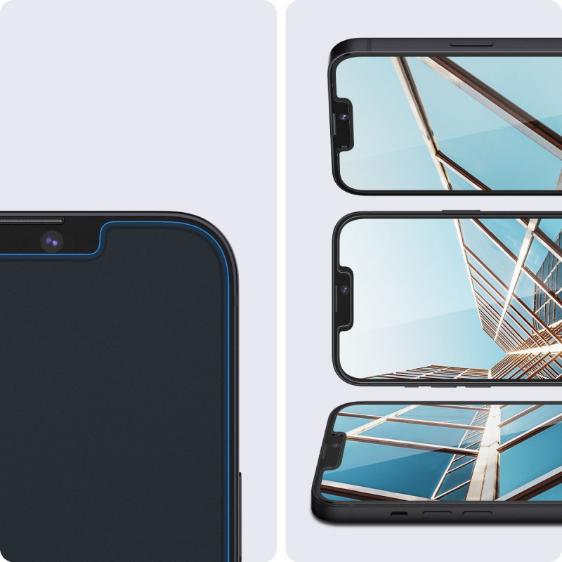 Spigen GLAS.tR EZ Fit gehärtetes Glas für Apple iPhone 13 / 13 Pro / 14 / 16e / 17e, transparent