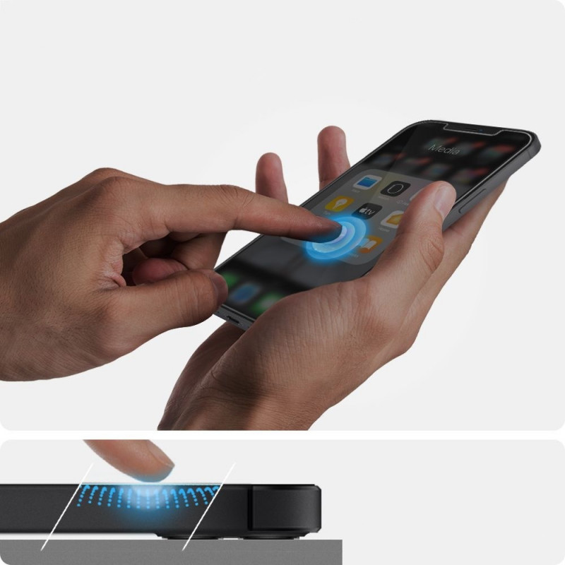 Spigen GLAS.tR EZ Fit gehärtetes Glas für Apple iPhone 12 / 12 Pro (2 Stk.)