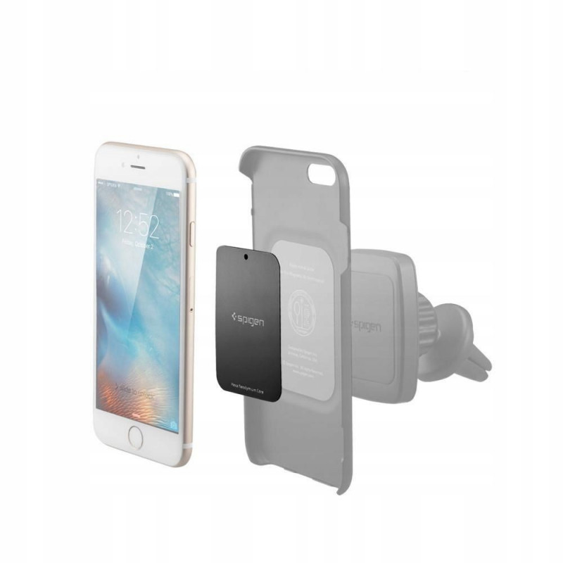 Spigen MP-4P magnetische Metallplatten für Kfz-Handyhalterungen 000EP20342, schwarz (4 Stk.)