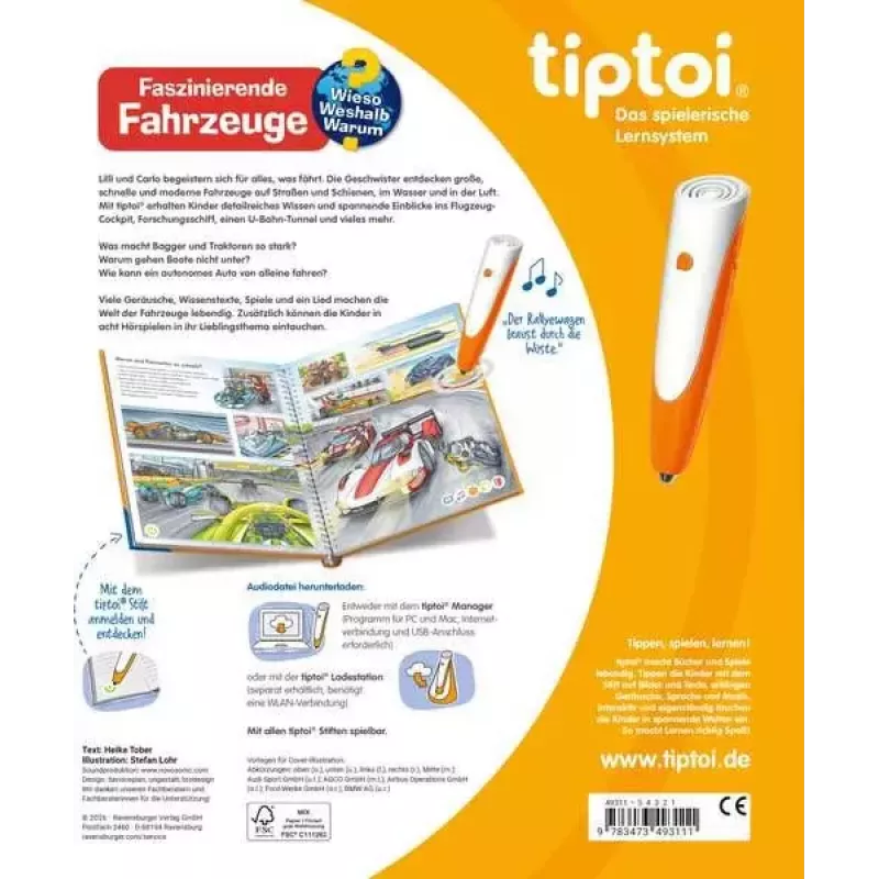Ravensburger tiptoi Wieso? Weshalb? Warum? Faszinierende Fahrzeuge, deutsche Ausgabe