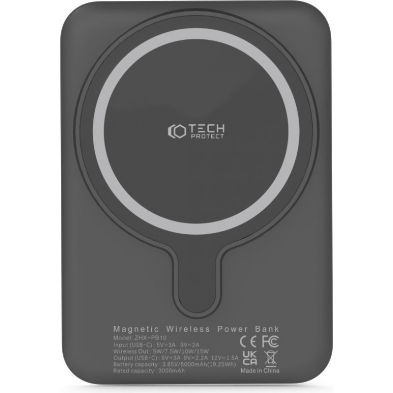 Tech-Protect PB10 LifeMag MagSafe Powerbank 5000 mAh 15 W (THP1281BLK), Schwarz