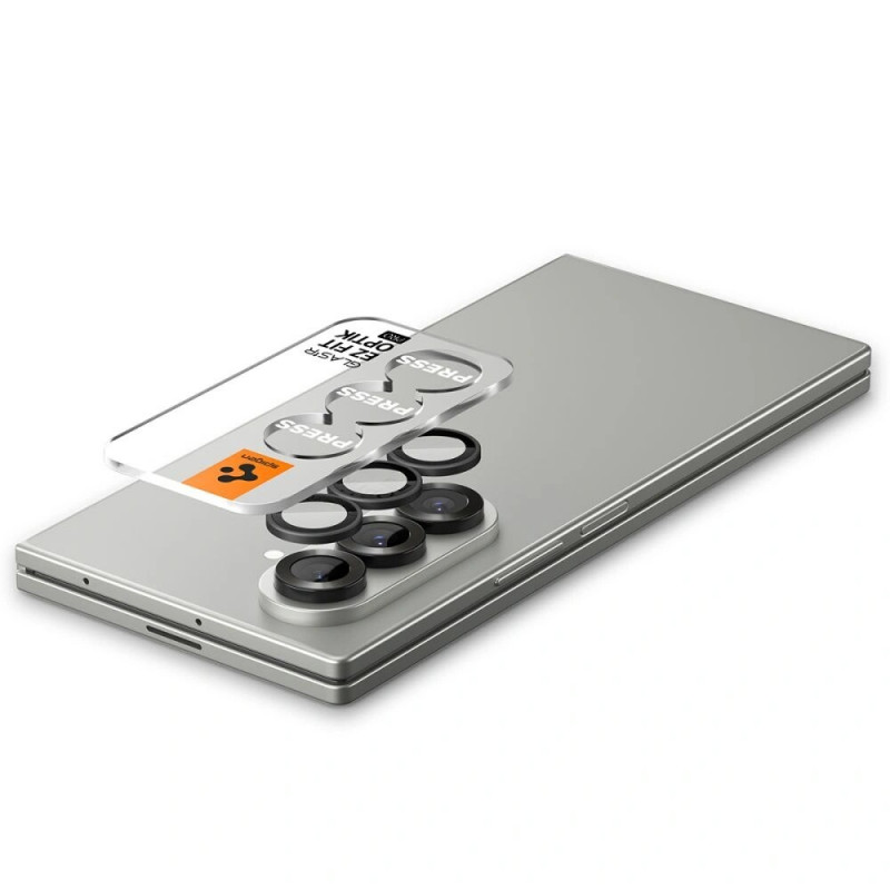 Spigen Optik Pro HD Glas.tR EZ Fit AGL09581 Kameraschutz für Samsung Galaxy Z Fold 7 / 8 Ultra, Schwarz (2 Stk.)