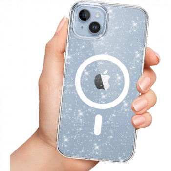 Tech-Protect FlexAir Hybrid MagSafe Hülle für Apple iPhone 15, Glitter Clear