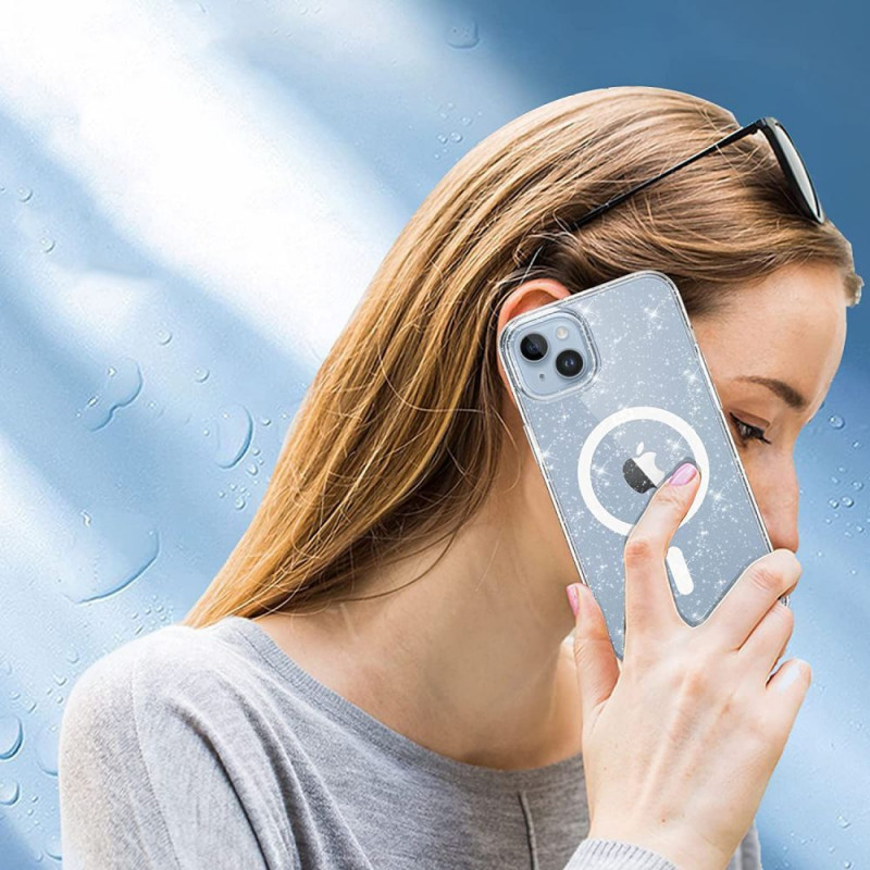 Tech-Protect FlexAir Hybrid MagSafe Hülle für Apple iPhone 15, Glitter Clear
