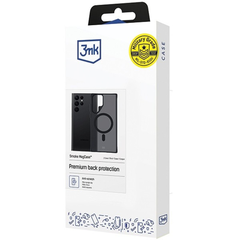 3MK Smoke MagCase für Samsung Galaxy S23 Ultra, halbtransparent