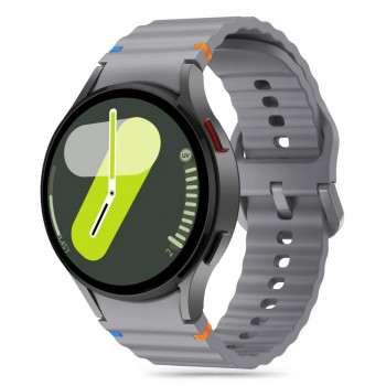 Tech-Protect Silikon-Sportarmband für Samsung Galaxy Watch 4/5/5 Pro/6/7/FE, Crayon Grey