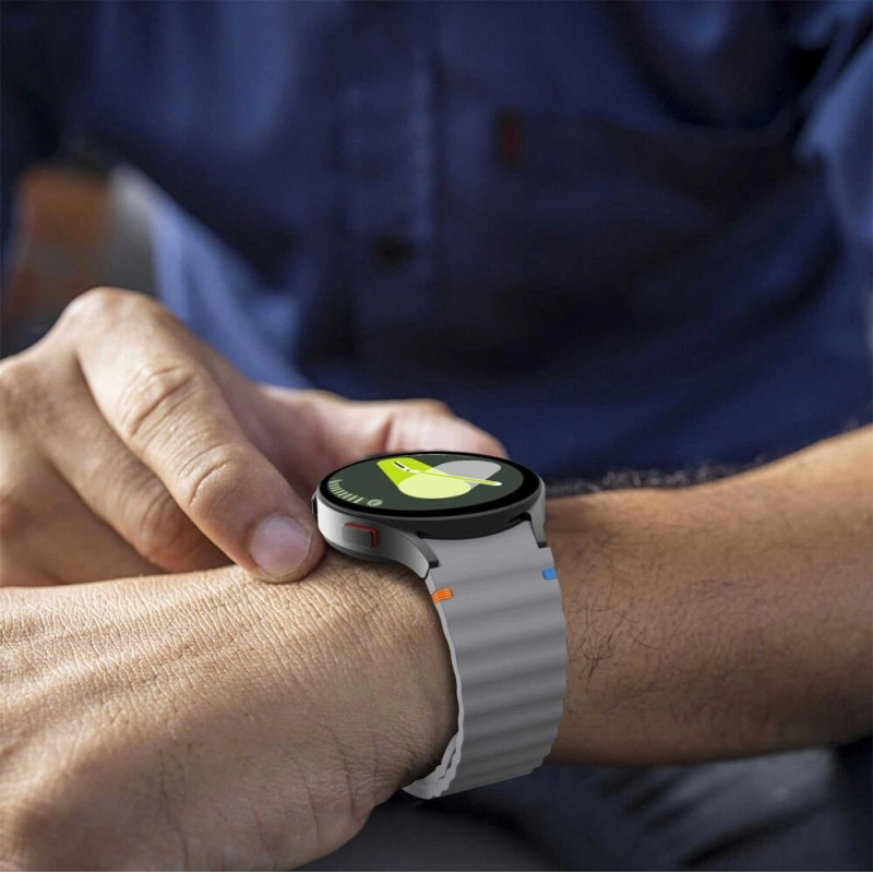Tech-Protect Silikon-Sportarmband für Samsung Galaxy Watch 4/5/5 Pro/6/7/FE, Crayon Grey