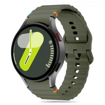 Tech-Protect Silikon-Sportarmband THP3054 für Samsung Galaxy Watch 4/5/5 Pro/6/7/FE, Army Green
