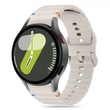 Tech-Protect Silikon-Sportarmband für Samsung Galaxy Watch 4/5/5 Pro/6/7/FE, Starlight