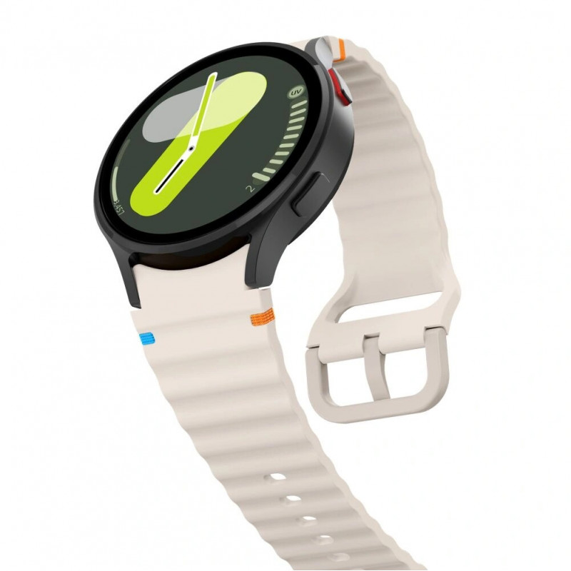 Tech-Protect Silikon-Sportarmband für Samsung Galaxy Watch 4/5/5 Pro/6/7/FE, Starlight