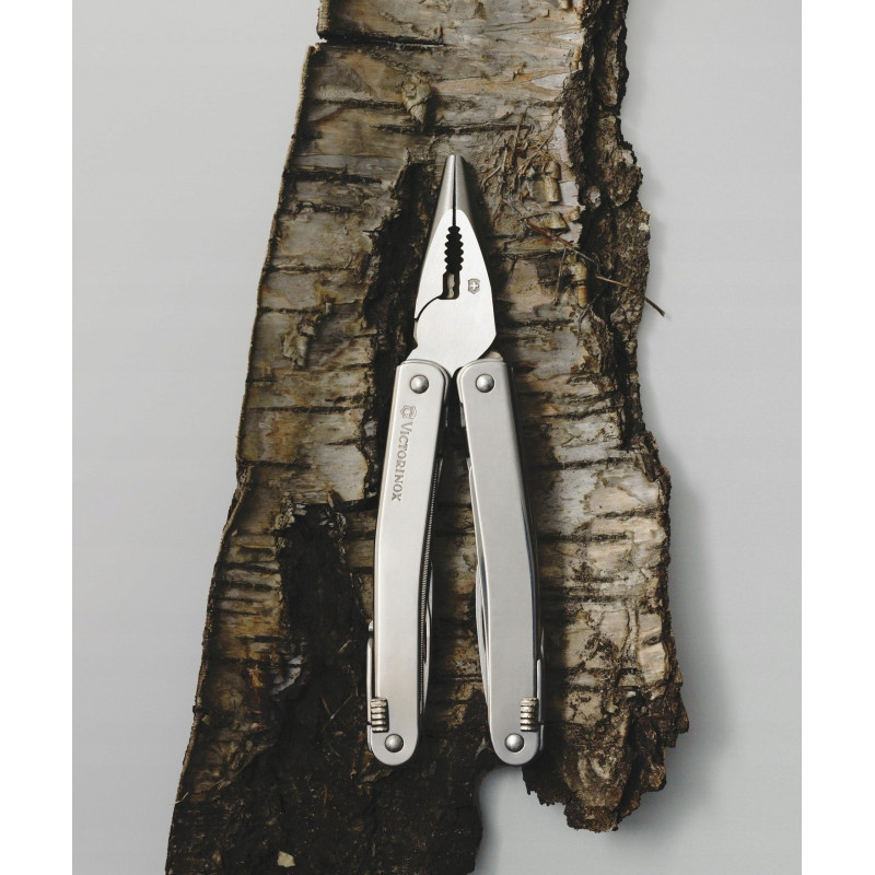 Victorinox Swiss Tool Spirit X Plus Multitool, Edelstahl, Leder, 105 mm (3.0235.L)
