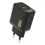 Dudao A27TEU PD 30W GaN-Wandladegerät, USB-A + USB-C, Schwarz