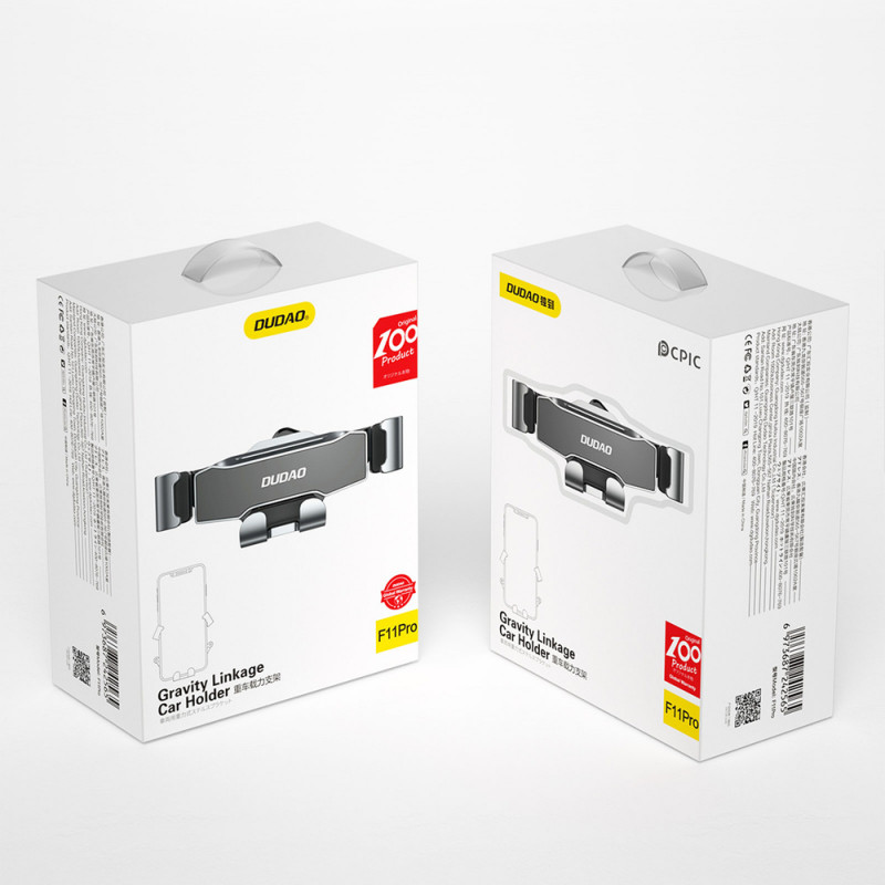 Dudao F11Pro Gravitations-Autohalter für Smartphones, Schwarz