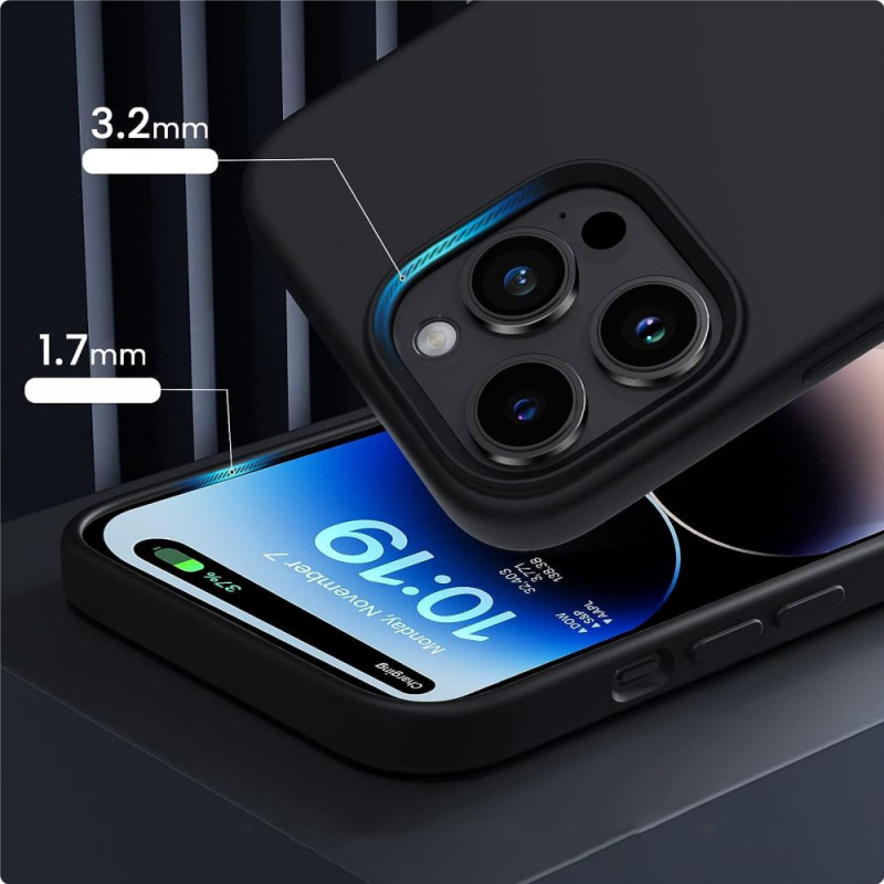 Tech-Protect Silikon-MagSafe-Hülle für Apple iPhone 13 / 14, schwarz (THP2235)