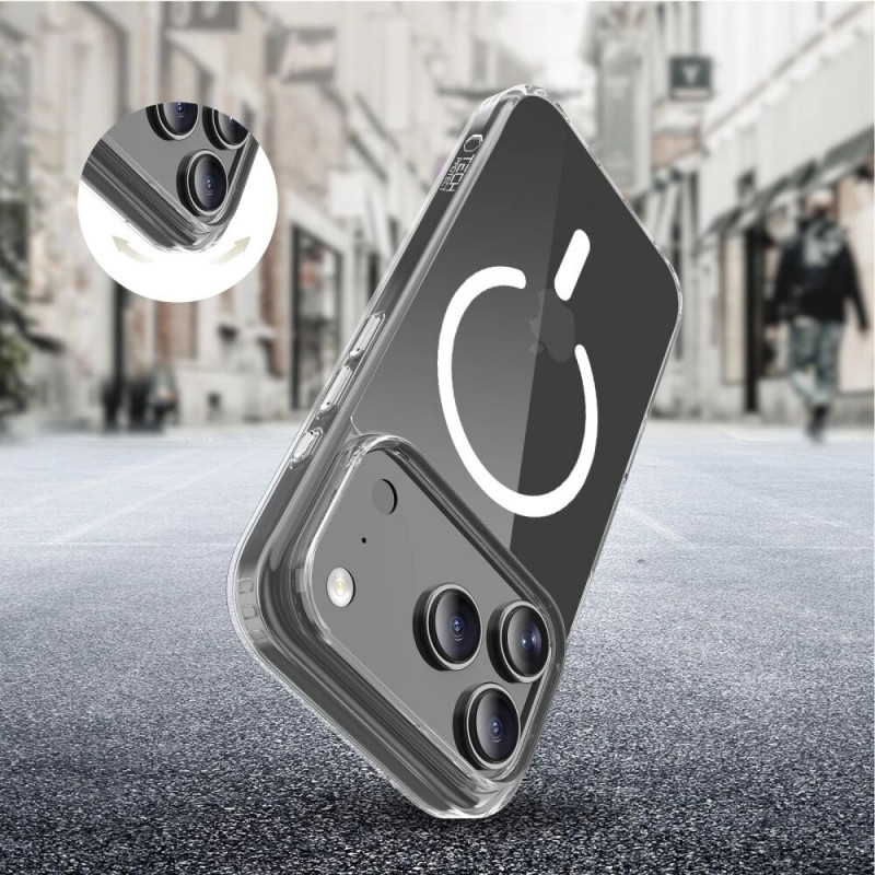 Tech-Protect Flexair Hybrid CC MagSafe Hülle für Apple iPhone 17 Pro Max, transparent
