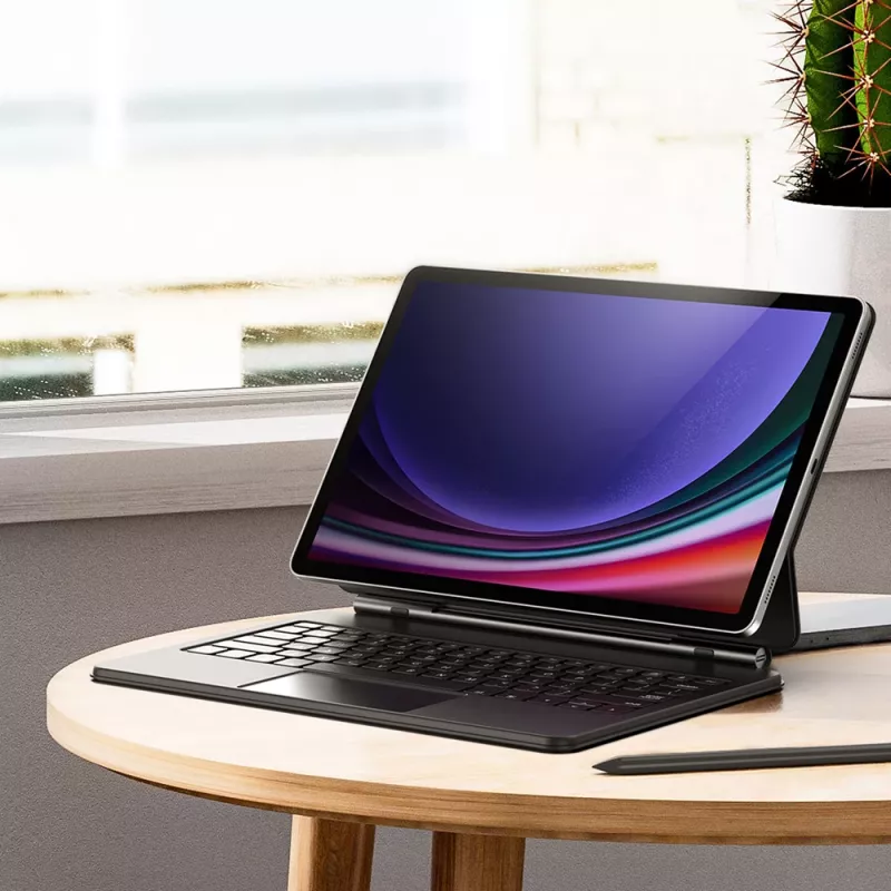 Dux Ducis MK Series Tastaturhülle mit Bluetooth-Tastatur für Samsung Galaxy Tab S9+ / S8+ / S7+, Schwarz