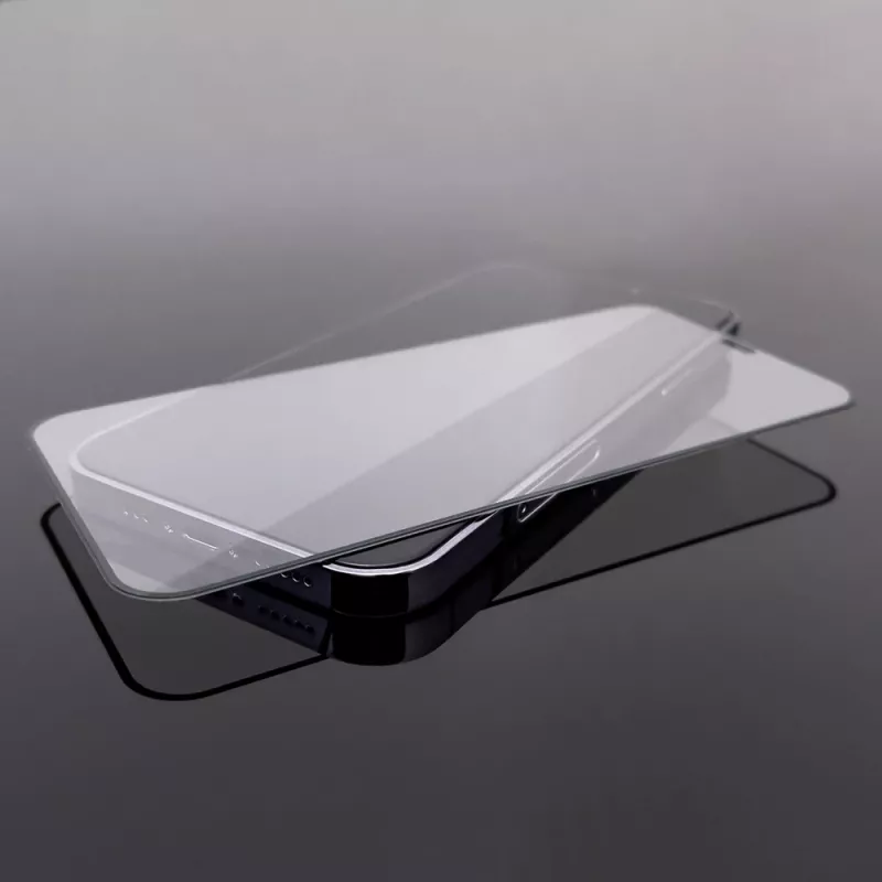 Wozinsky Full Glue Case Friendly Panzerglas mit Rahmen für iPhone 15 Pro Max, schwarz
