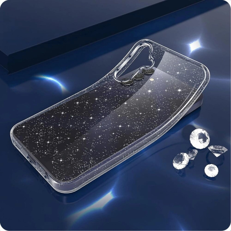 Tech-Protect FlexAir Hülle für Samsung Galaxy S25, clear glitter