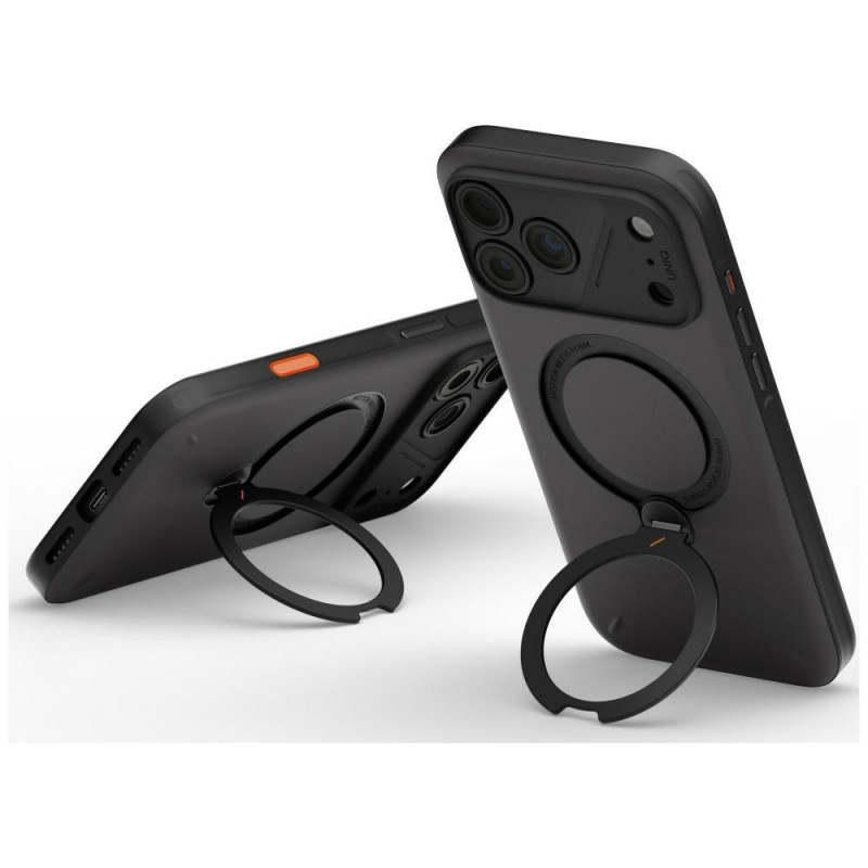 UNIQ Elix Hülle für Apple iPhone 18 Pro Max / 17 Pro Max, 360° drehbarer Kickstand, grau