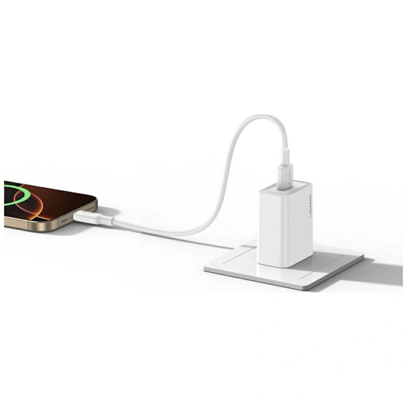 USAMS CC326 T69 USB-A-Wandladegerät, 10,5 W, 2,1 A, Weiß