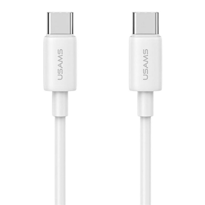 USAMS CC339 T76 45W GaN USB-C Wandladegerät mit SJ711 USB-C-auf-USB-C-Kabel (1 m), weiß