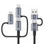 USAMS Sufeng Series SJ737 6-in-1 Lade- und Datenkabel, 240W, Digitalanzeige, Aluminiumlegierung, 1,2 m