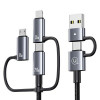 USAMS Sufeng Series SJ737 6-in-1 Lade- und Datenkabel, 240W, Digitalanzeige, Aluminiumlegierung, 1,2 m