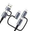 USAMS Sufeng Series SJ737 6-in-1 Lade- und Datenkabel, 240W, Digitalanzeige, Aluminiumlegierung, 1,2 m
