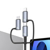 USAMS Sufeng Series SJ737 6-in-1 Lade- und Datenkabel, 240W, Digitalanzeige, Aluminiumlegierung, 1,2 m