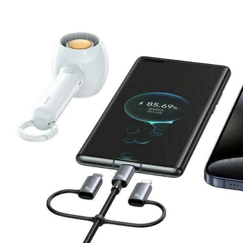 USAMS Sufeng Series SJ737 6-in-1 Lade- und Datenkabel, 240W, Digitalanzeige, Aluminiumlegierung, 1,2 m