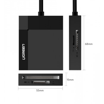 Ugreen CR125 USB 3.0 Kartenleser, SD / microSD / CF / MS, schwarz