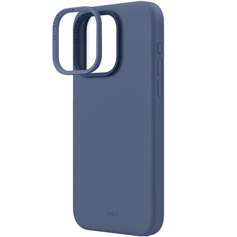 UNIQ Lino Hue Hülle für Apple iPhone 15 Pro Max, MagClick Charging, navy blue