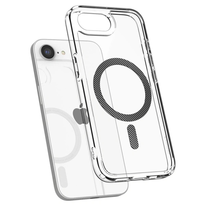 Spigen Ultra Hybrid Mag MagSafe Hülle für Apple iPhone 17e / 16e, Carbon Fiber
