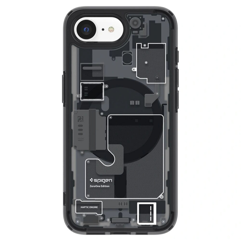 Spigen Ultra Hybrid Mag MagSafe Hülle für Apple iPhone 17e / 16e, Zero One Black