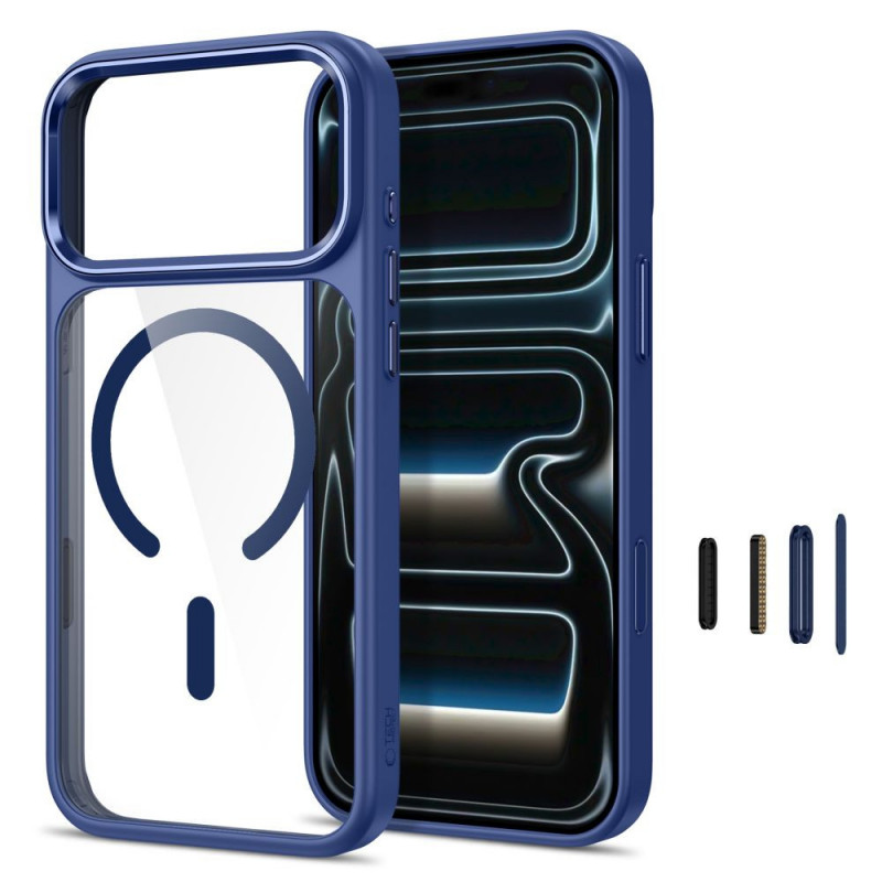 Tech-Protect Magmat MagSafe CC Hülle für Apple iPhone 17 Pro / 18 Pro, Deep Blue / clear