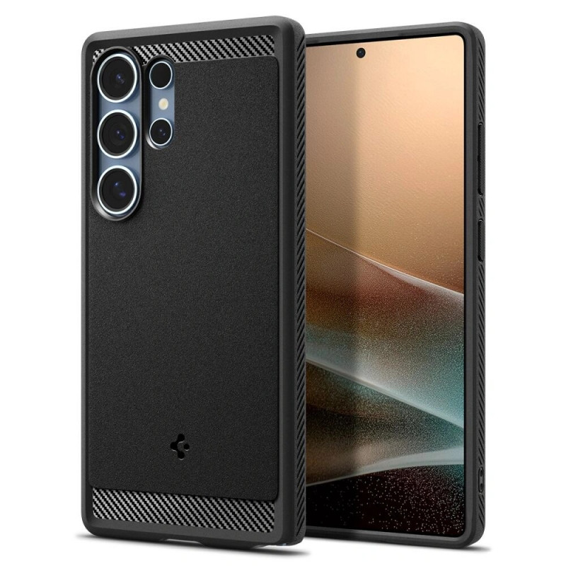 Spigen Rugged Armor Mag MagSafe Hülle für Samsung Galaxy S25 Ultra, Mattschwarz