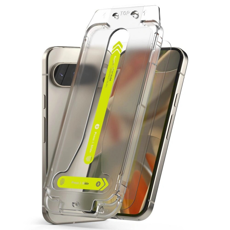 Ringke Easy Slide gehärtetes Displayschutzglas für Google Pixel 9 / 9 Pro / 10 / 10 Pro (2 Stück), transparent
